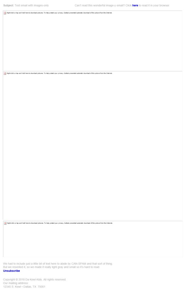 Email with many blank spaces because email client blocks images Email with many blank spaces because email client blocks images