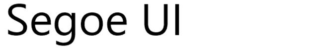 Segoe UI typeface Segoe UI typeface