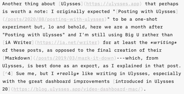 Screen capture of iA Writer for a given paragraph Screen capture of iA Writer for a given paragraph