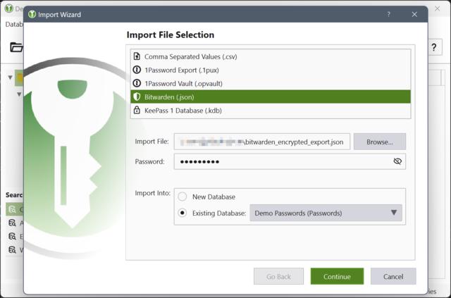 Screen capture of KeePassXC v.2.7.7 Import Wizard Screen capture of KeePassXC v.2.7.7 Import Wizard